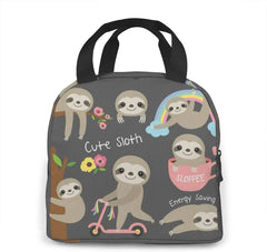 Sloth Insulated Lunch Bag for Women Office School Picnic
