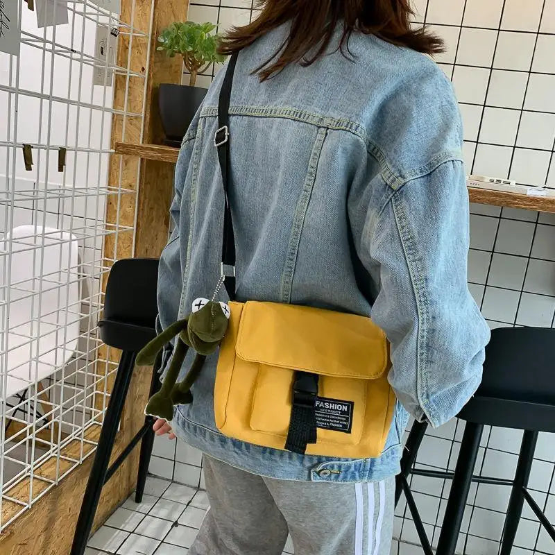 Harajuku Canvas Crossbody Bag Women Diag Shoulder Pouch