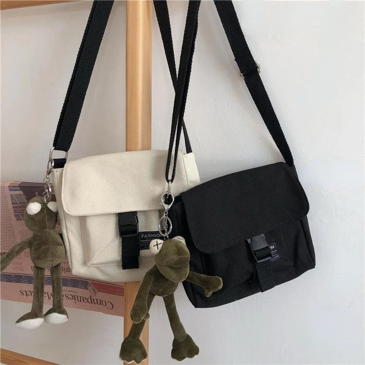 Harajuku Canvas Crossbody Bag Women Diag Shoulder Pouch