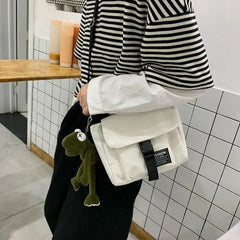 Harajuku Canvas Crossbody Bag Women Diag Shoulder Pouch