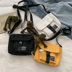 Harajuku Canvas Crossbody Bag Women Diag Shoulder Pouch