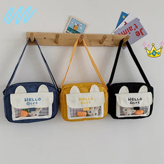 Small Shoulder Bag Women Transparent Messenger Bag Girl Canvas Crossbody Bags