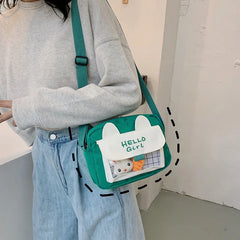 Small Shoulder Bag Women Transparent Messenger Bag Girl Canvas Crossbody Bags