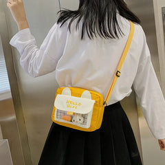 Small Shoulder Bag Women Transparent Messenger Bag Girl Canvas Crossbody Bags