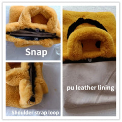 Smiley Face Women Plush Shoulder Bag Soft Faux Fur Ladies Chain Messenger Bags