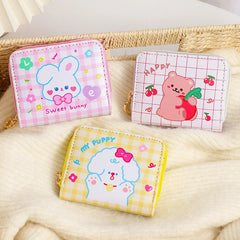 Square Cartoon ID Bag Wallet Mini Clutch Wallet Coin Purse Card Holder