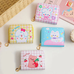 Square Cartoon ID Bag Wallet Mini Clutch Wallet Coin Purse Card Holder
