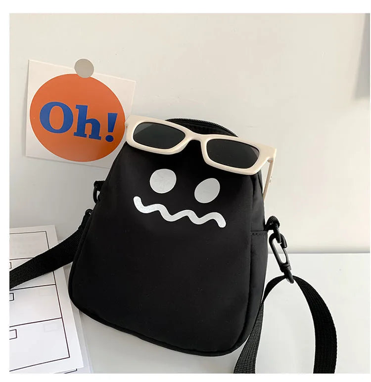 Square Ghost Nylon Women Small Crossbody Casual Student Girls Messenger Bag