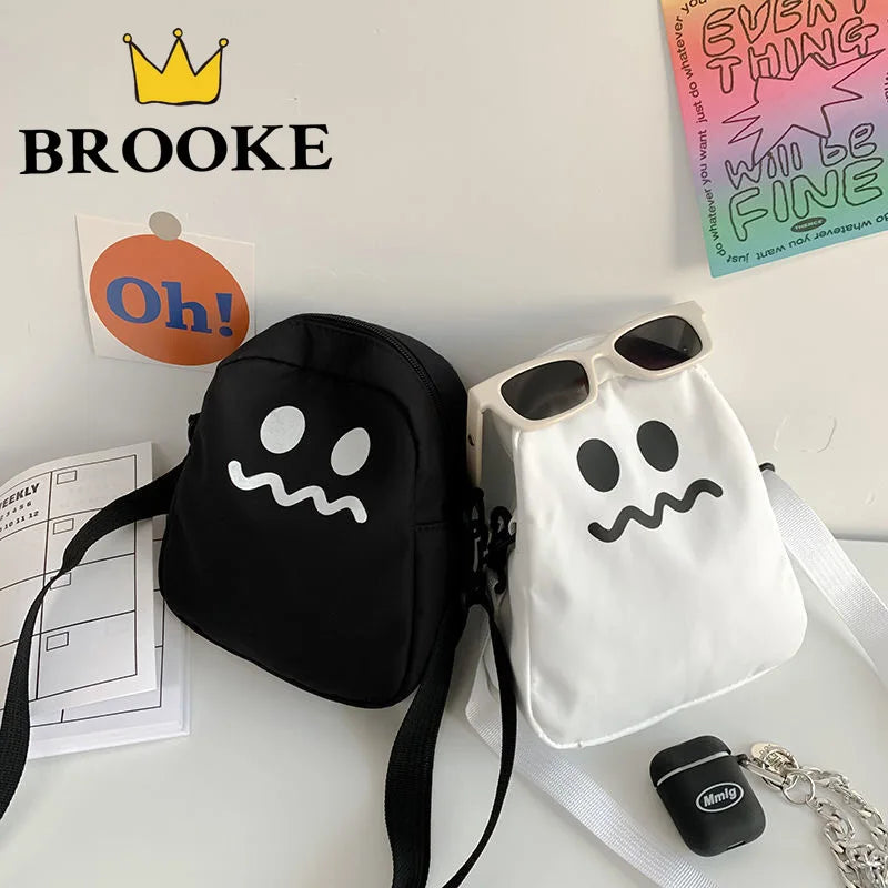 Square Ghost Nylon Women Small Crossbody Casual Student Girls Messenger Bag