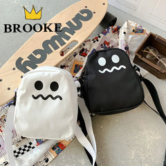 Square Ghost Nylon Women Small Crossbody Casual Student Girls Messenger Bag