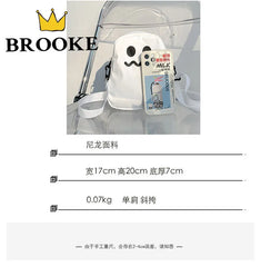 Square Ghost Nylon Women Small Crossbody Casual Student Girls Messenger Bag
