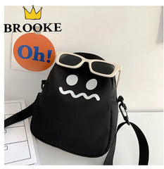 Square Ghost Nylon Women Small Crossbody Casual Student Girls Messenger Bag