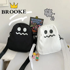 Square Ghost Nylon Women Small Crossbody Casual Student Girls Messenger Bag