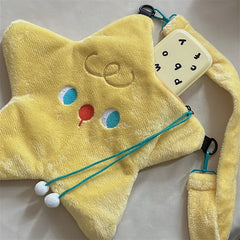 Star Shape Women's Plush Crossbody Bag Cartoon Casual Girls Faux Fur Handbag