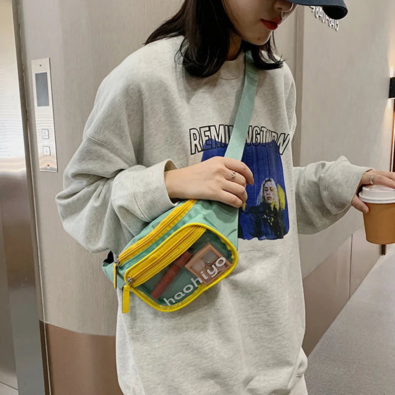 Nylon Shoulder Bag Phone Purse for Women Chest Bag