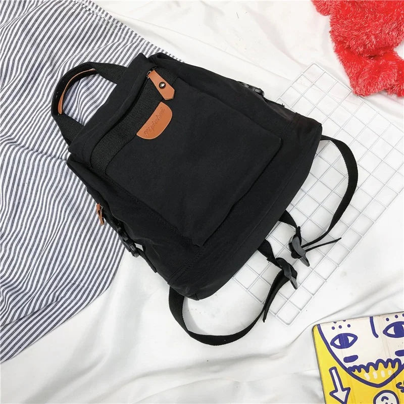 Female Waterproof Backpack Vintage School Bag Nylon