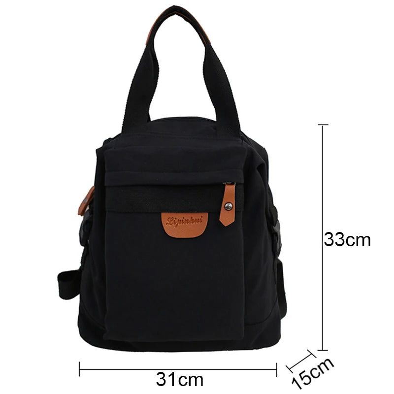 Student Waterproof Backpack Female Women Vintage School Bag Girl Ladies Nylon Ba