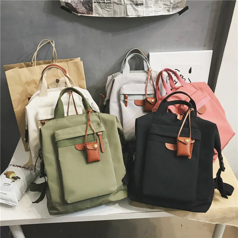 Student Waterproof Backpack Vintage School Bag for Teenage Girl Ladies