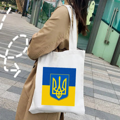 Sunflower Love Heart Ukraine Flag Ukrainian Women Canvas Shoulder Bag Handbag
