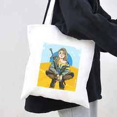 Sunflower Love Heart Ukraine Flag Ukrainian Women Canvas Shoulder Bag Handbag
