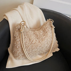 Women's Winter Soft Faux Fur Top Handle Tote Bag