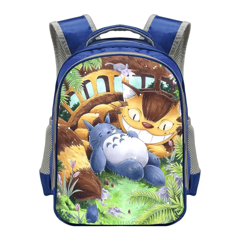 Totoro Cat Print Backpack for Kids Kindergarten Bag