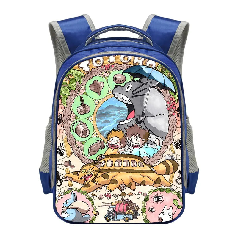 Totoro Cat Print Backpack for Kids Kindergarten Bag