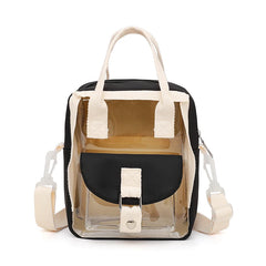 Transparent Women Nylon Backpacks PVC Female School Bag for teenage girls