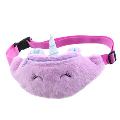 Unicorn Female Waist Bag Kids Fanny Pack Cartoon Plush Women Belt Bag