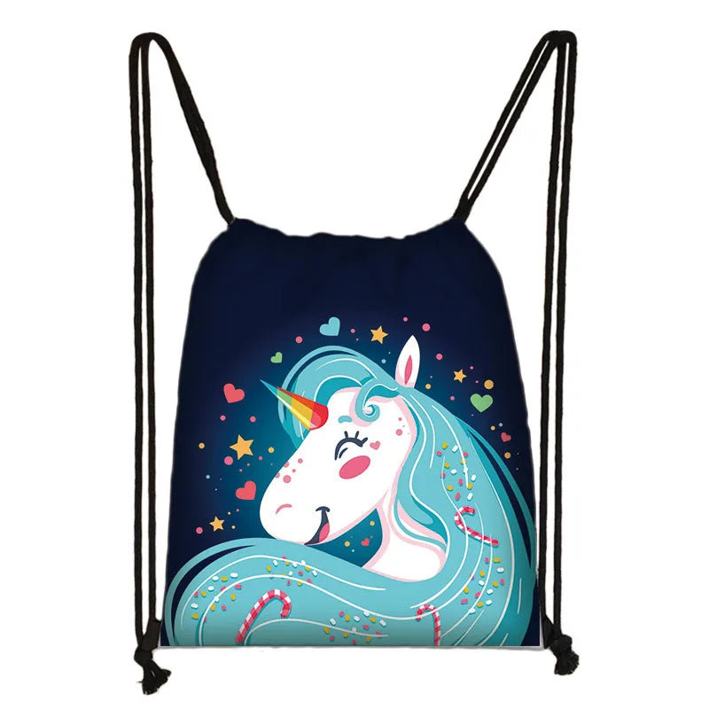 Unicorn Backpack for Teenager Girl Storage Bags Women Shopping Bag