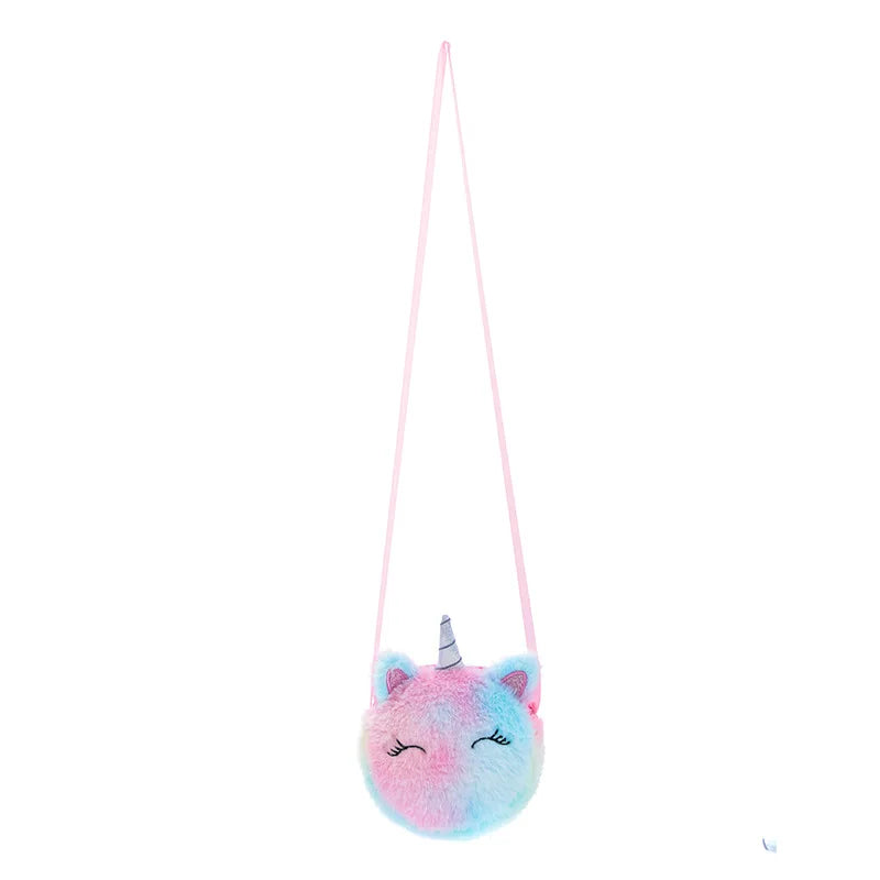 Unicorn Children Shoulder Bag Plush Toys Cartoon Coin Purse Girls Wallet Bag