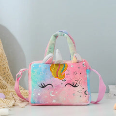 Unicorn Mini Plush Wallet Shoulder Messenger Bag Girls Gradient Anime Backpack