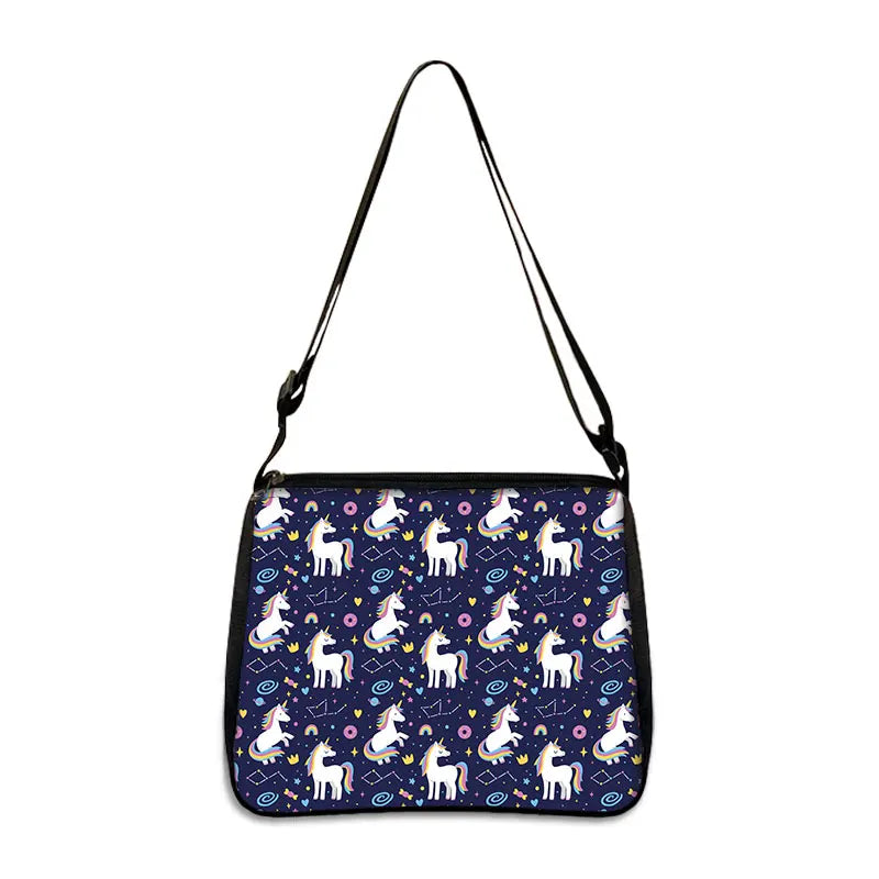 Unicorn Print Handbag Women Underarm Bags Purse Leisure Shoulder Bag