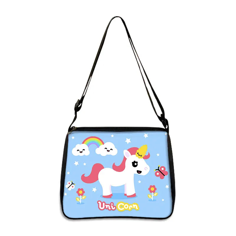 Unicorn Print Handbag Women Underarm Bags Purse Leisure Shoulder Bag