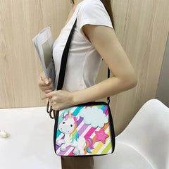 Unicorn Print Handbag Women Underarm Bags Purse Leisure Shoulder Bag