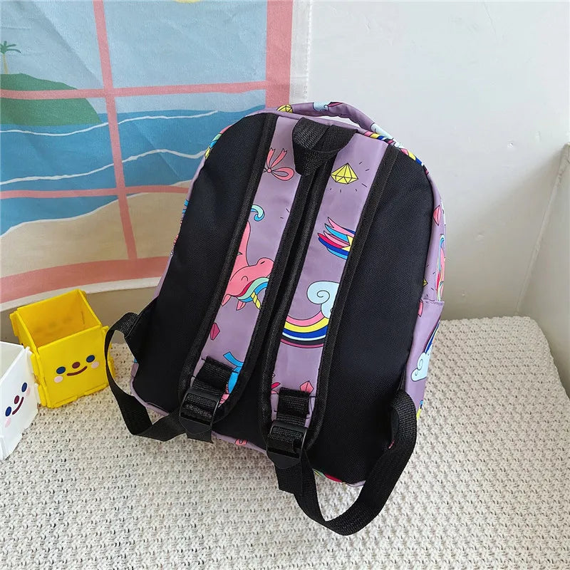 Unicorn Rainbow Kindergarten SchoolBags Kids Castle Cartoon Backpack