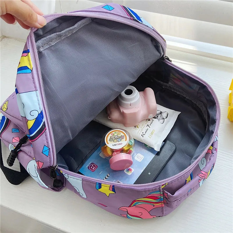 Unicorn Rainbow Kindergarten SchoolBags Kids Castle Cartoon Backpack