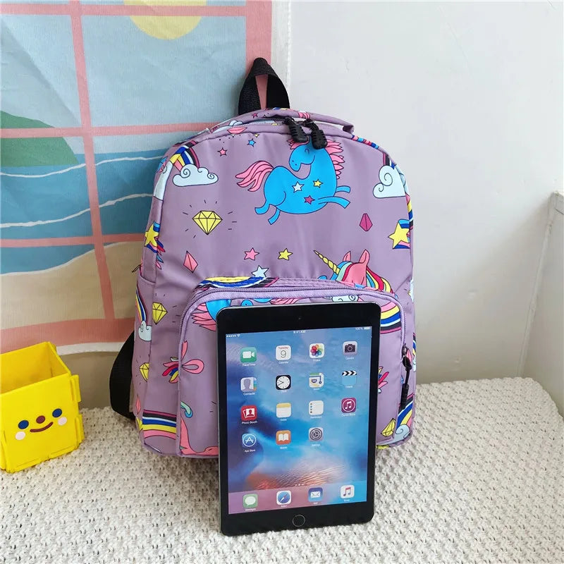 Unicorn Rainbow Kindergarten SchoolBags Kids Castle Cartoon Backpack