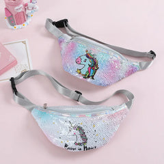 Unicorn Waist Bag Fanny Pack Sequins Girls Purse Kids Waist Packs
