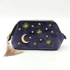 Velvet Embroidery Cosmetic Bag Travel Organizer Women Makeup Bag Zipper