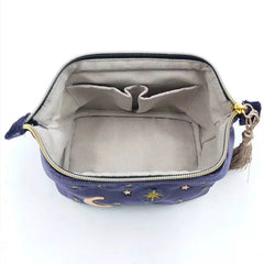 Velvet Embroidery Cosmetic Bag Travel Organizer Women Makeup Bag Zipper