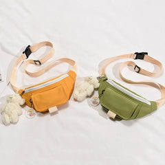 Canvas Patchwork Fanny Pack for Women Crossbody Chest Bag