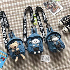 Sweet Bear Waist Bag Casual Denim Belt Bag for Women