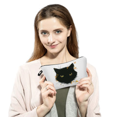 Watercolor Cat Painting Print Women Cosmetic Bags Zipper Storage Bags