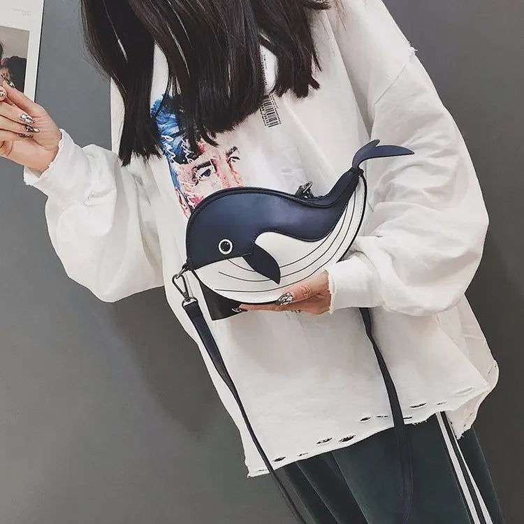 Whale PU Leather Flap Clutch Shoulder Bag