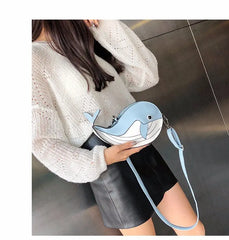 Whale Pu Leather Flap Clutch Shoulder Bag Crossbody Mini Messenger Bag