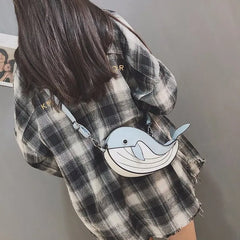 Whale PU Leather Flap Clutch Shoulder Bag