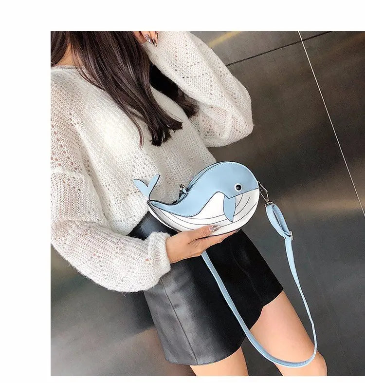 Whale PU Leather Flap Clutch Shoulder Bag