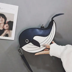 Whale PU Leather Flap Clutch Shoulder Bag