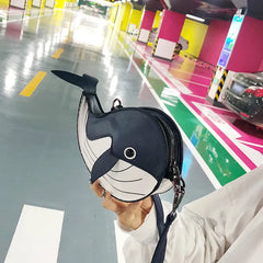 Whale Pu Leather Flap Clutch Shoulder Bag Crossbody Mini Messenger Bag for Women